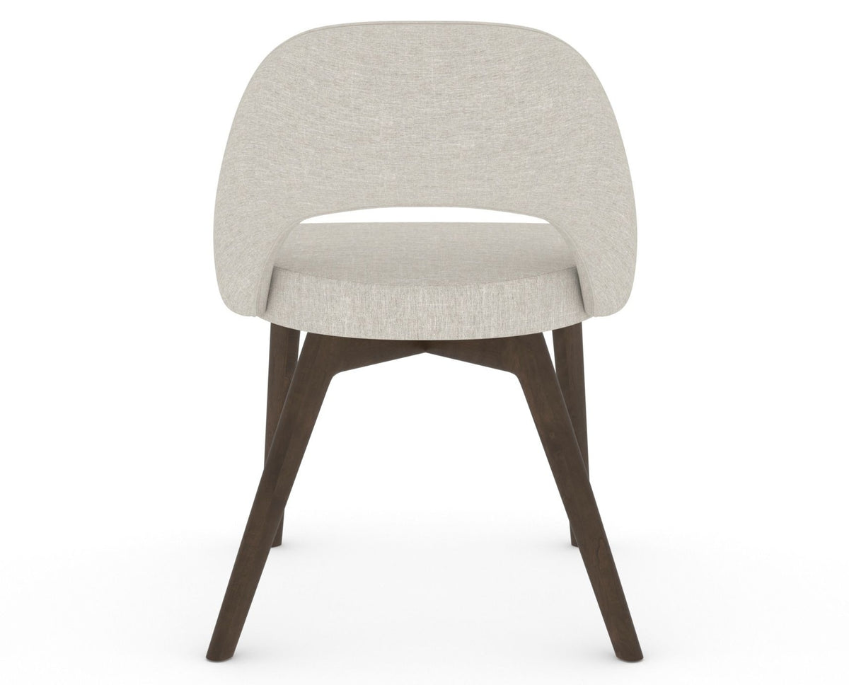 Canadel Downtown Curv Dining Chair in Hazelnut Washed, TB Fabric, back view