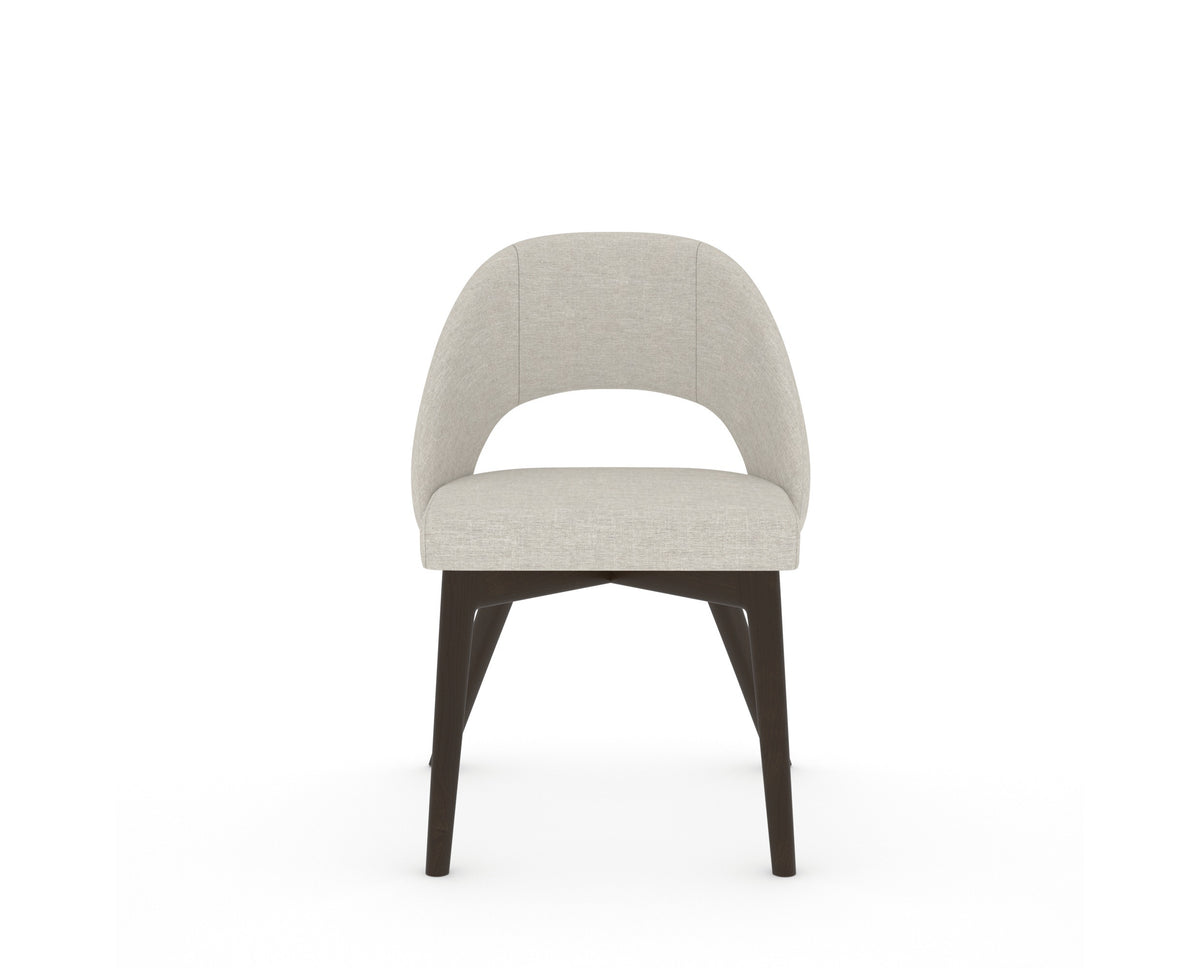 Canadel Downtown Curv Dining Chair in Davy's Grey, TB Fabric, front view