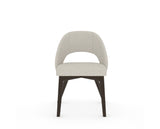 Canadel Downtown Curv Dining Chair in Davy's Grey, TB Fabric, front view