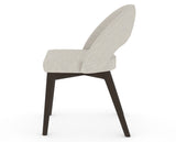 Canadel Downtown Curv Dining Chair in Davy's Grey, TB Fabric, side view