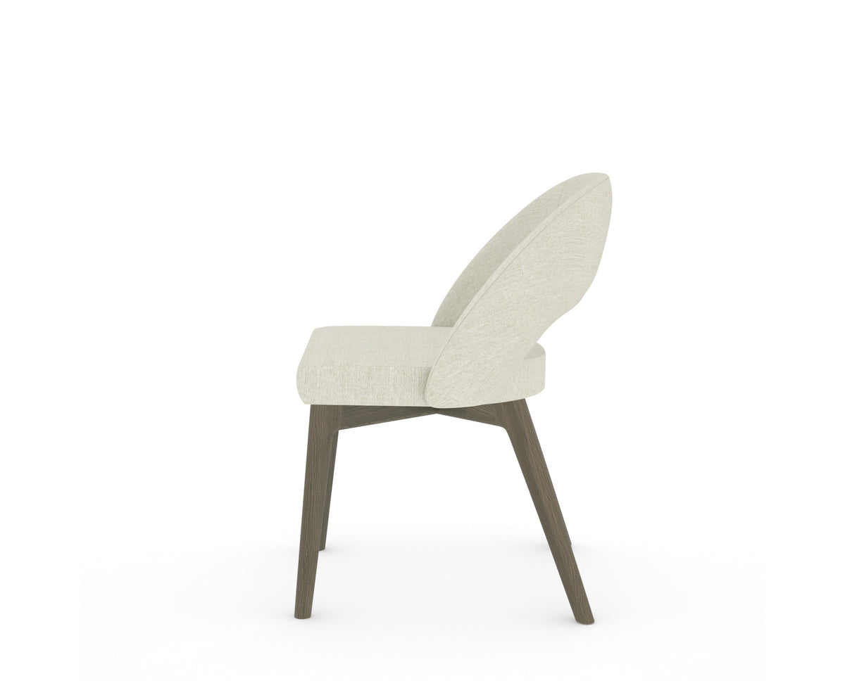Canadel Downtown Curv Dining Chair in Shadow, TW Fabric, side view