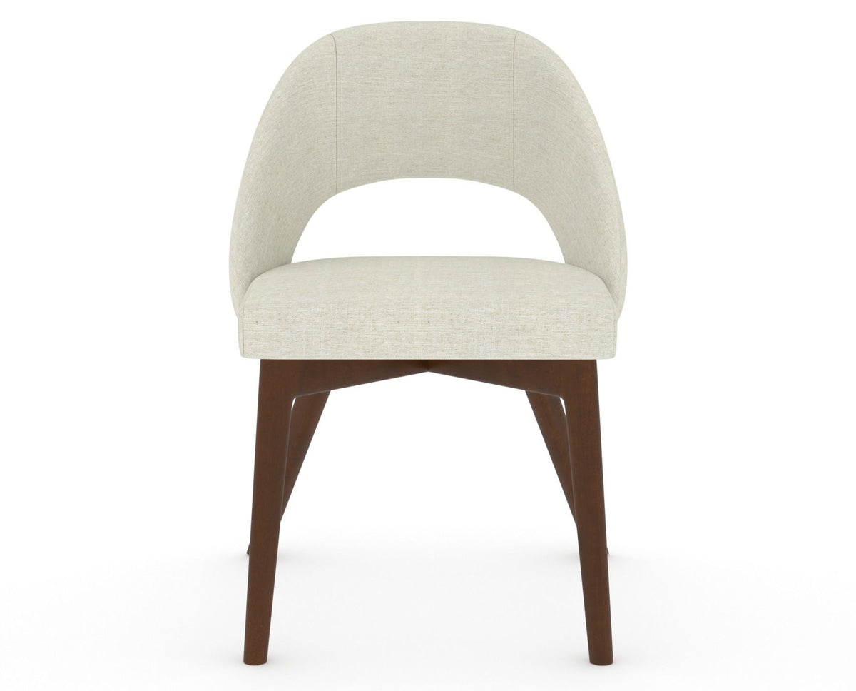 Canadel Downtown Curv Dining Chair in Cognac Washed, TW Fabric, front view