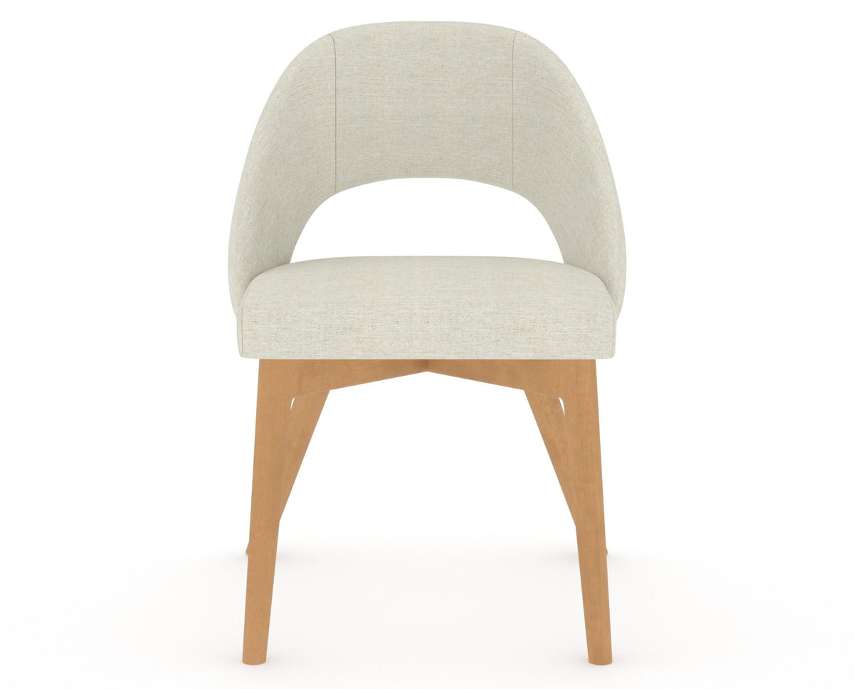 Canadel Downtown Curv Dining Chair in Caramel Washed, TW Fabric, front view