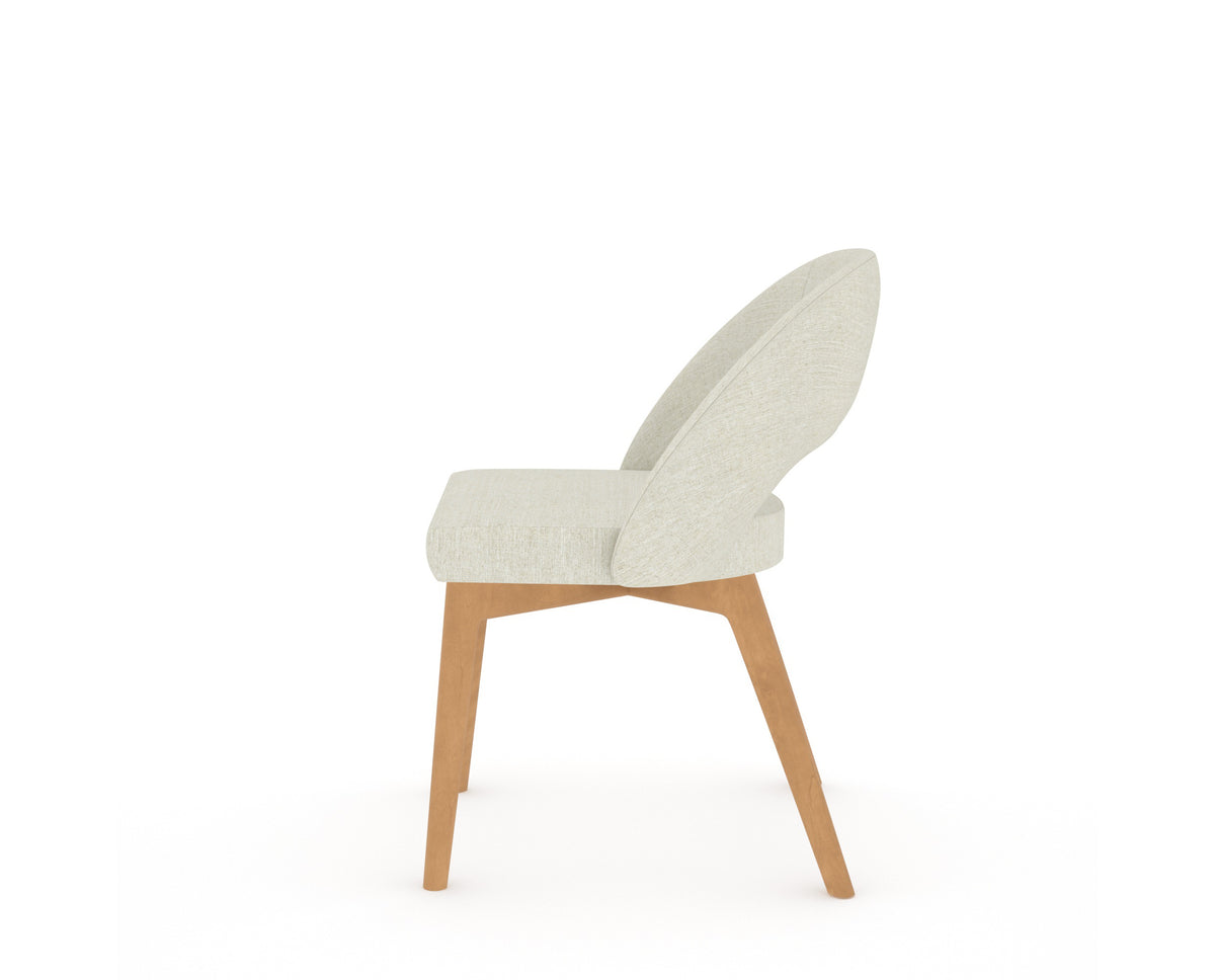 Canadel Downtown Curv Dining Chair in Caramel Washed, TW Fabric, side view