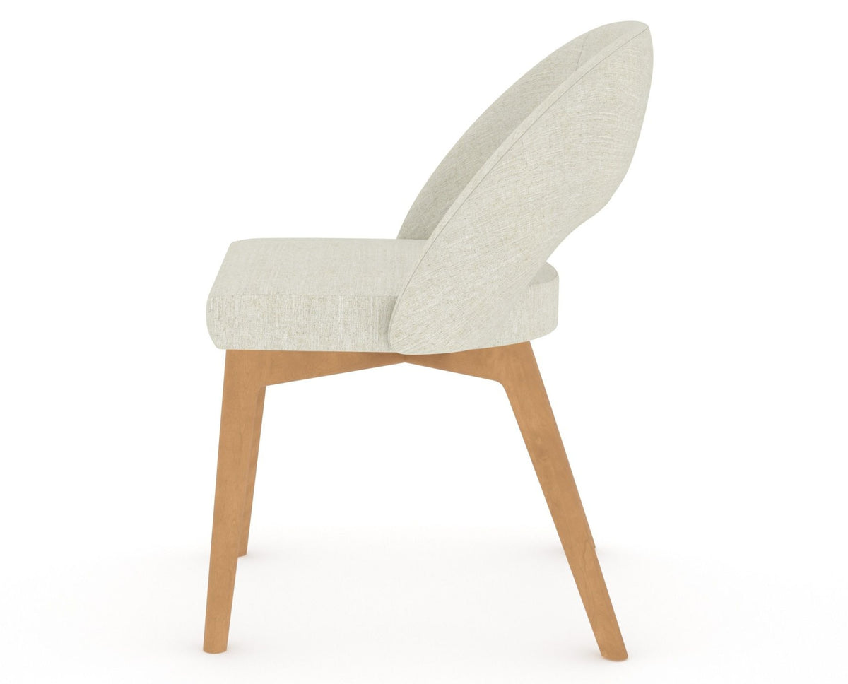 Canadel Downtown Curv Dining Chair in Caramel Washed, TW Fabric, side view