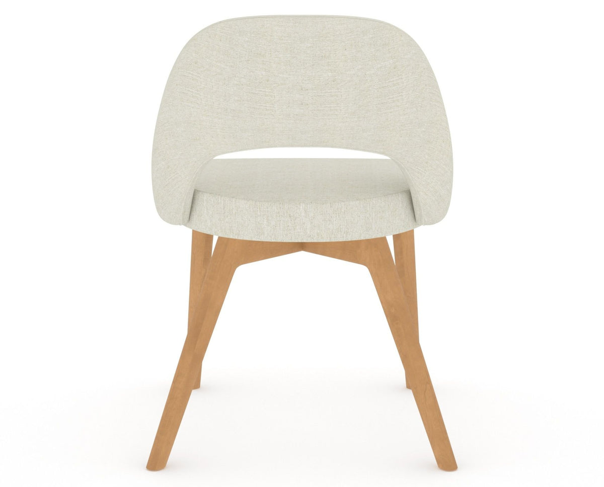 Canadel Downtown Curv Dining Chair in Caramel Washed, TW Fabric, back view