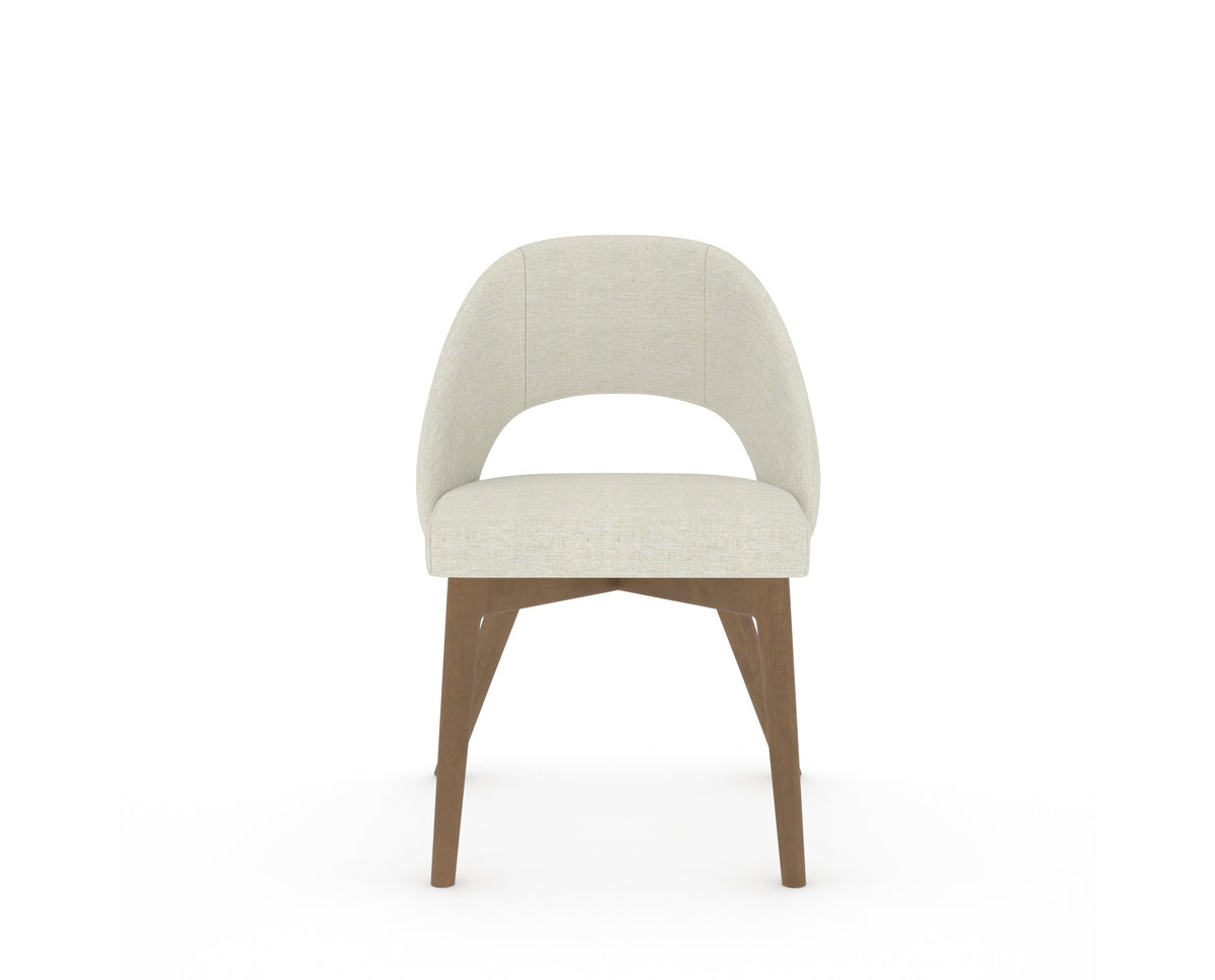 Canadel Downtown Curv Dining Chair in Pecan Washed, TW Fabric, front view
