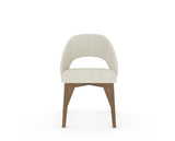 Canadel Downtown Curv Dining Chair in Pecan Washed, TW Fabric, front view