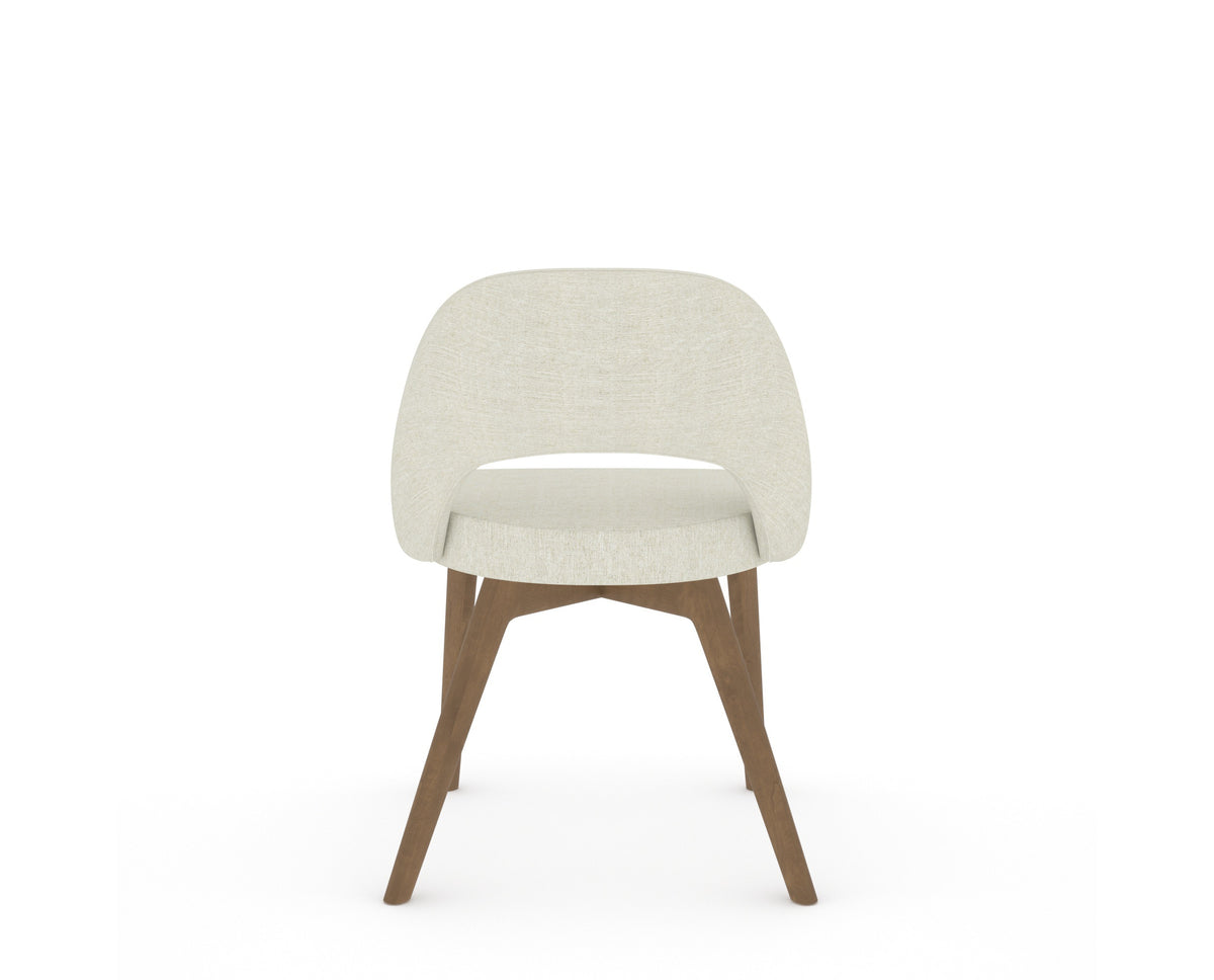 Canadel Downtown Curv Dining Chair in Pecan Washed, TW Fabric, back view