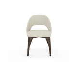 Canadel Downtown Curv Dining Chair in Hazelnut Washed, TW Fabric, front view