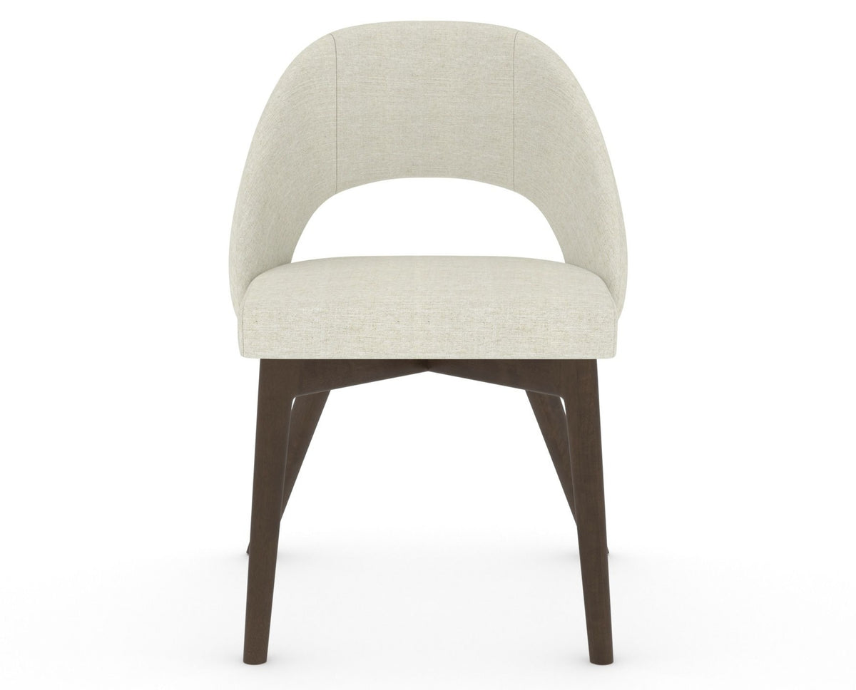 Canadel Downtown Curv Dining Chair in Hazelnut Washed, TW Fabric, front view