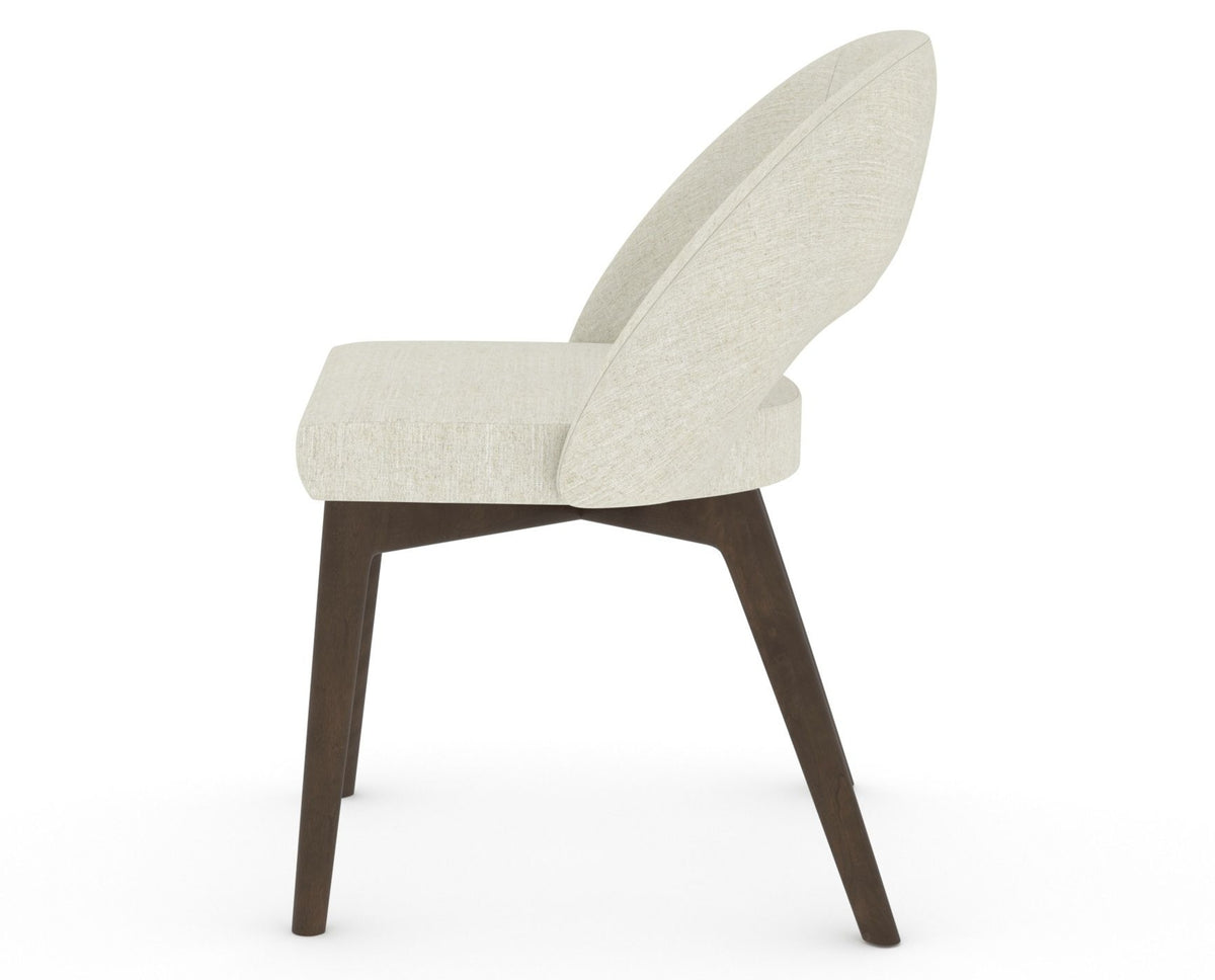 Canadel Downtown Curv Dining Chair in Hazelnut Washed, TW Fabric, side view
