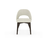 Canadel Downtown Curv Dining Chair in Davy's Grey, TW Fabric, front view