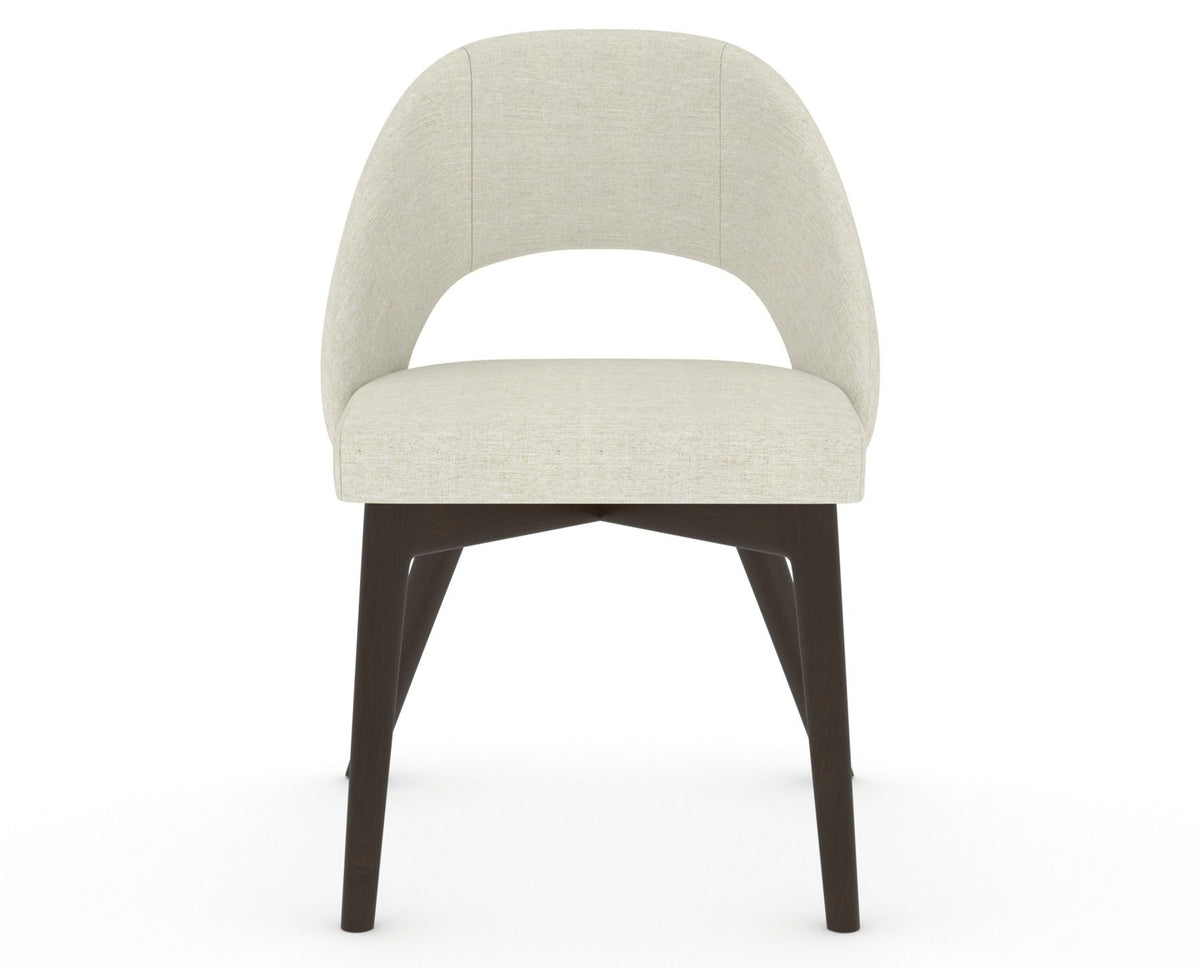 Canadel Downtown Curv Dining Chair in Davy's Grey, TW Fabric, front view