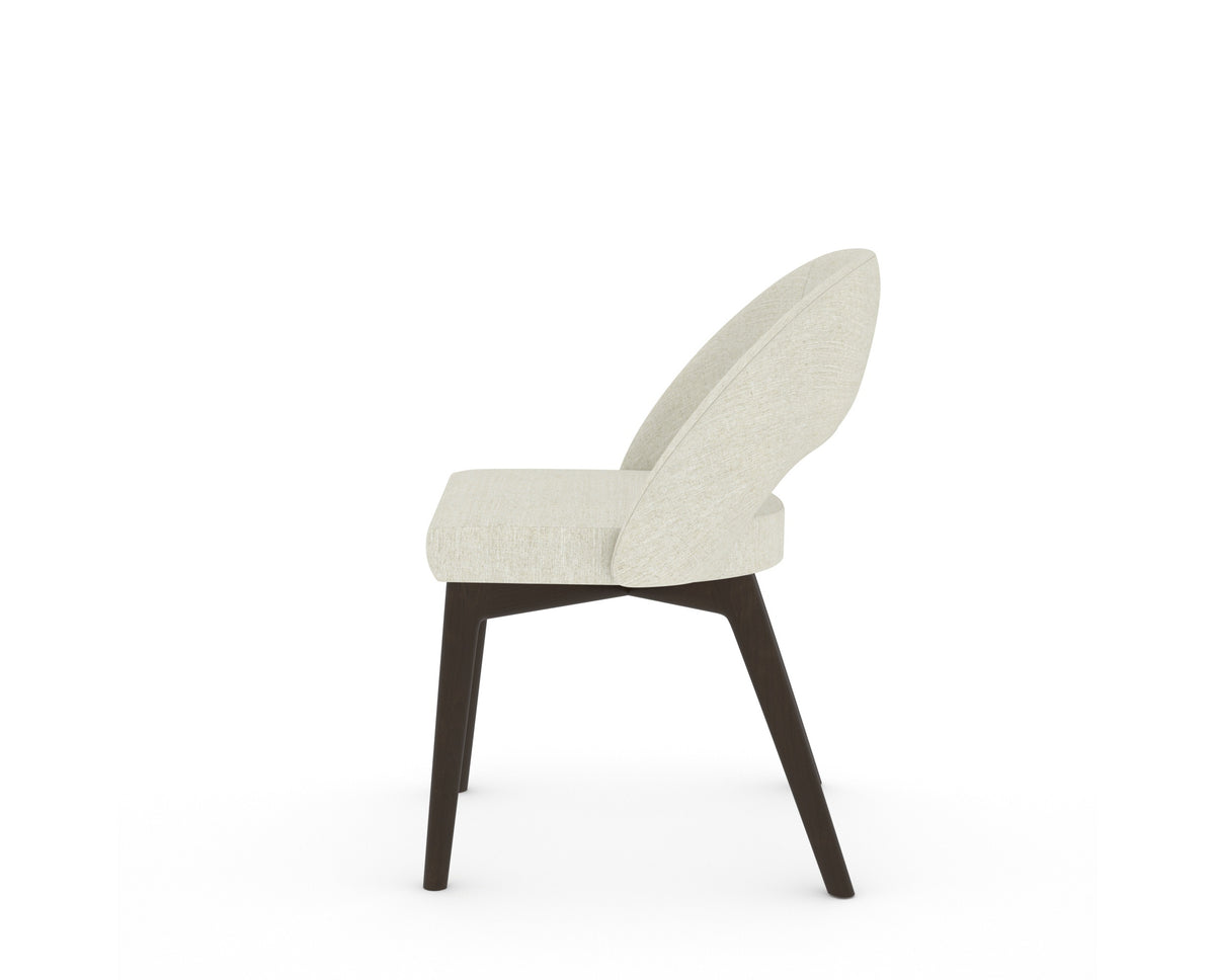Canadel Downtown Curv Dining Chair in Davy's Grey, TW Fabric, side view