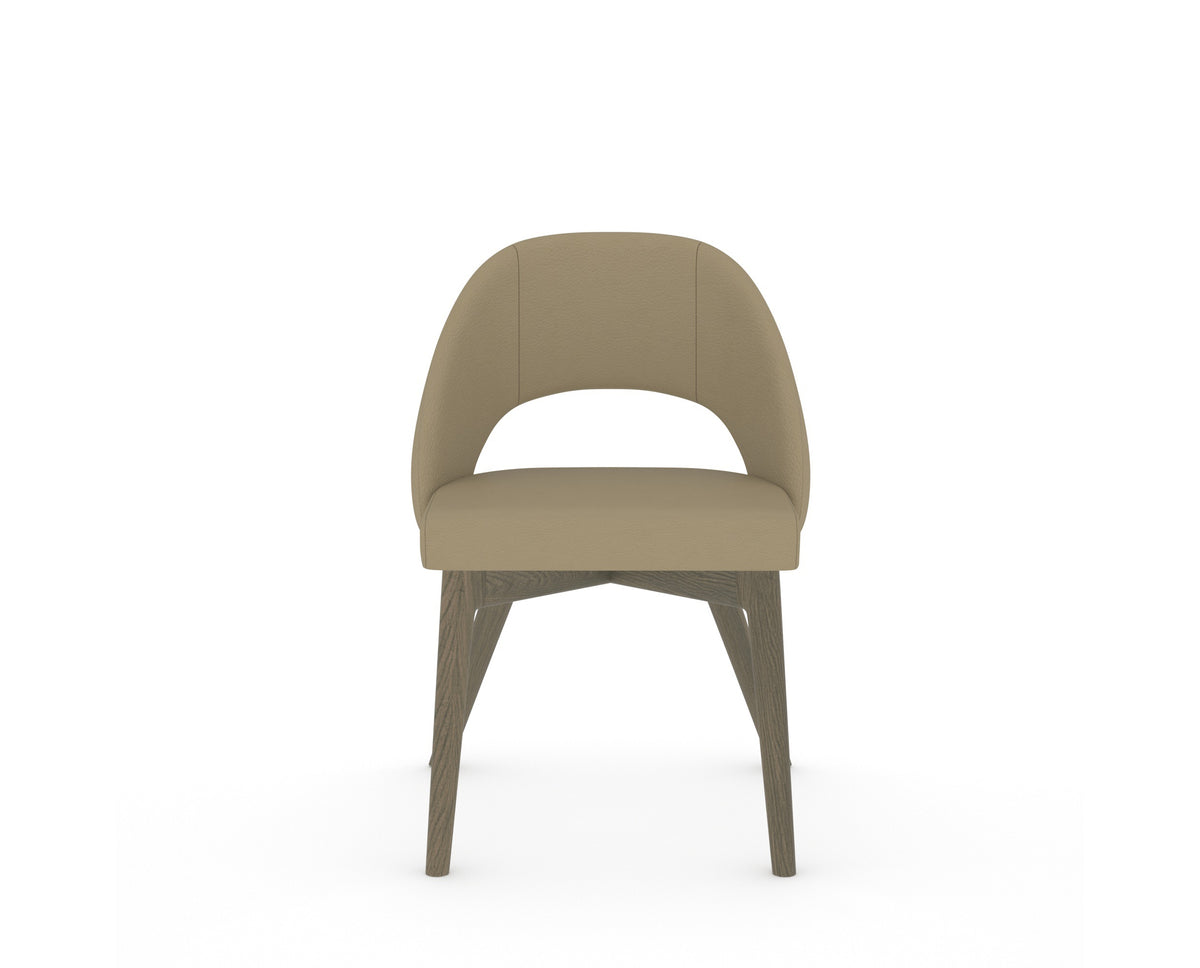 Canadel Downtown Curv Dining Chair in Shadow, XY Faux Leather, front view