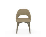 Canadel Downtown Curv Dining Chair in Shadow, XY Faux Leather, front view