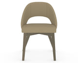 Canadel Downtown Curv Dining Chair in Shadow, XY Faux Leather, front view