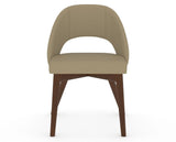 Canadel Downtown Curv Dining Chair in Cognac Washed, XY Faux Leather, front view