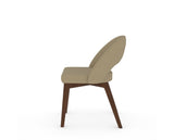 Canadel Downtown Curv Dining Chair in Cognac Washed, XY Faux Leather, side view
