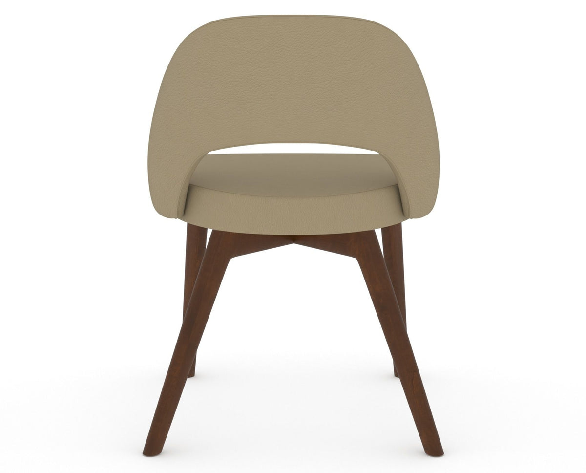Canadel Downtown Curv Dining Chair in Cognac Washed, XY Faux Leather, back view