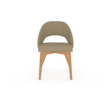 Canadel Downtown Curv Dining Chair in Caramel Washed, XY Faux Leather, front view