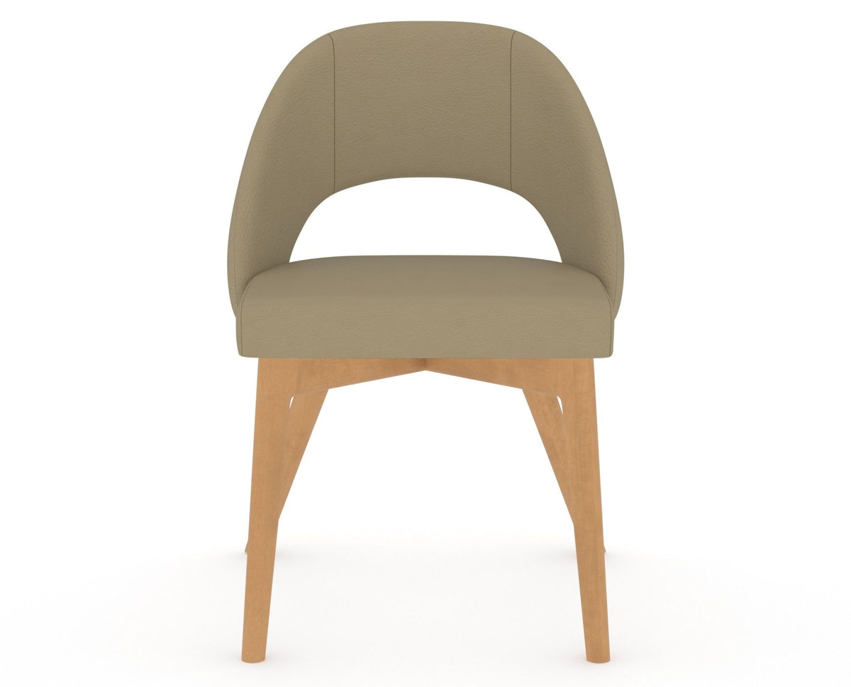 Canadel Downtown Curv Dining Chair in Caramel Washed, XY Faux Leather, front view