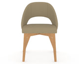 Canadel Downtown Curv Dining Chair in Caramel Washed, XY Faux Leather, front view