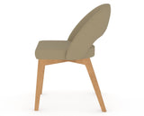 Canadel Downtown Curv Dining Chair in Caramel Washed, XY Faux Leather, side view