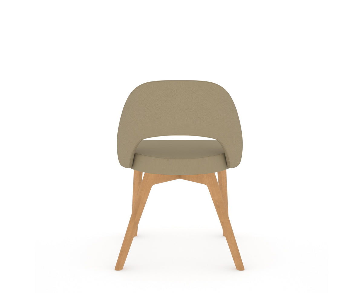 Canadel Downtown Curv Dining Chair in Caramel Washed, XY Faux Leather, back view