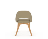 Canadel Downtown Curv Dining Chair in Caramel Washed, XY Faux Leather, back view