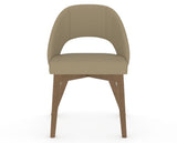Canadel Downtown Curv Dining Chair in Pecan Washed, XY Faux Leather, front view