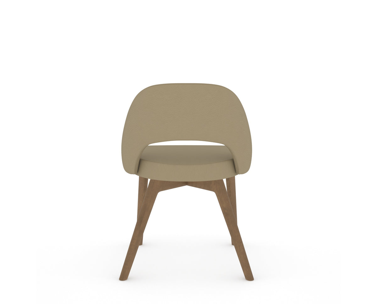 Canadel Downtown Curv Dining Chair in Pecan Washed, XY Faux Leather, back view