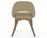 Canadel Downtown Curv Dining Chair in Pecan Washed, XY Faux Leather, back view
