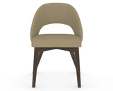 Canadel Downtown Curv Dining Chair in Hazelnut Washed, XY Faux Leather, front view