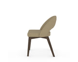 Canadel Downtown Curv Dining Chair in Hazelnut Washed, XY Faux Leather, side view
