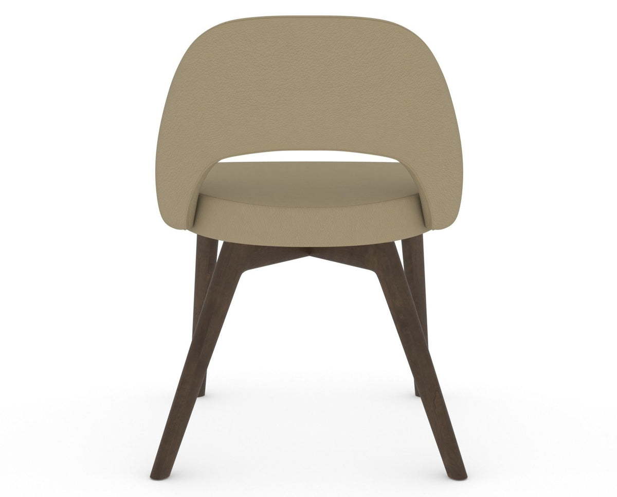 Canadel Downtown Curv Dining Chair in Hazelnut Washed, XY Faux Leather, back view