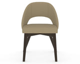 Canadel Downtown Curv Dining Chair in Davy's Grey, XY Faux Leather, front view