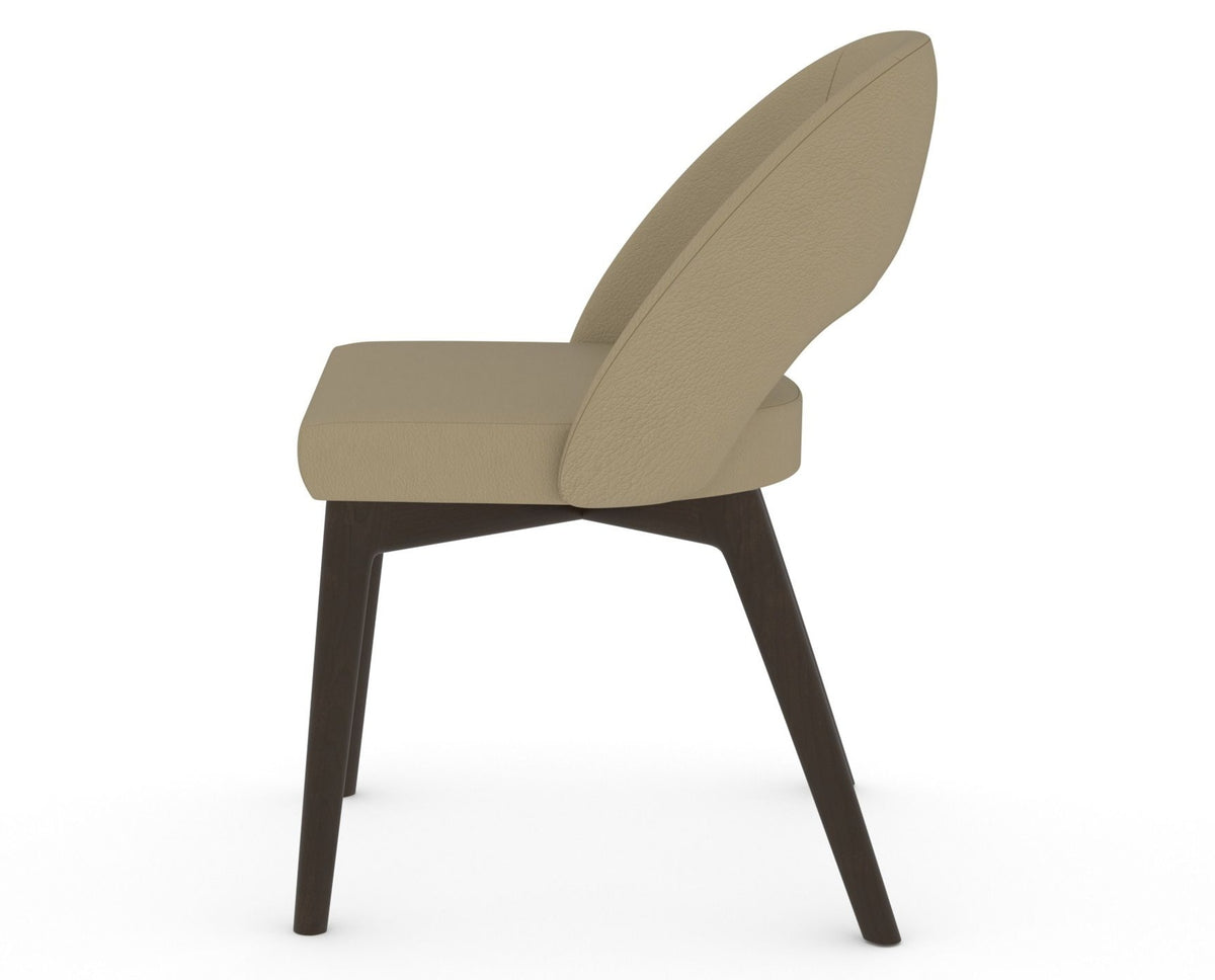 Canadel Downtown Curv Dining Chair in Davy's Grey, XY Faux Leather, side view