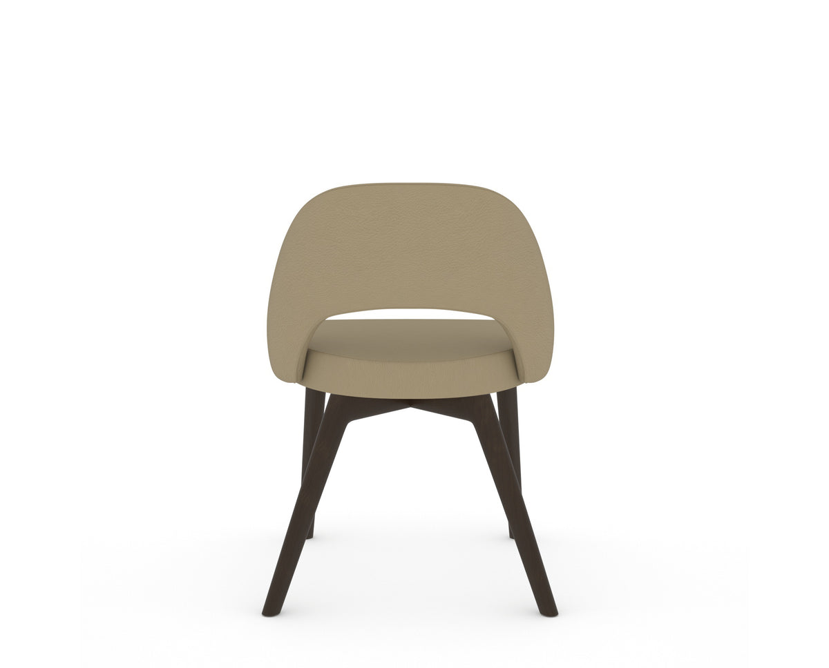 Canadel Downtown Curv Dining Chair in Davy's Grey, XY Faux Leather, back view