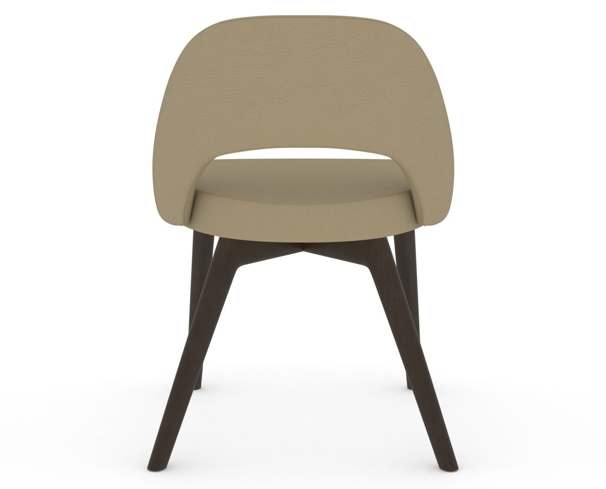 Canadel Downtown Curv Dining Chair in Davy's Grey, XY Faux Leather, back view