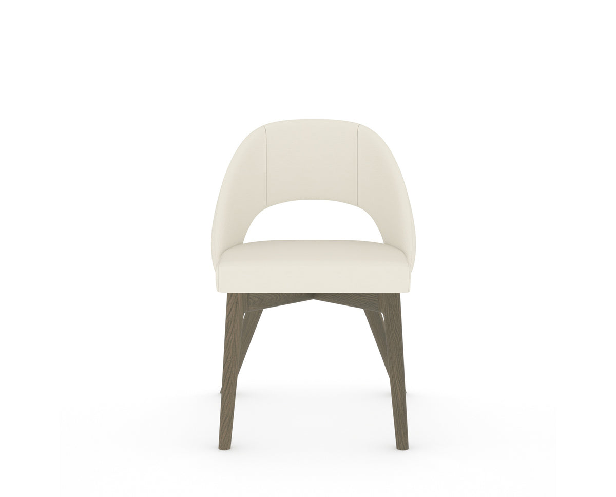 Canadel Downtown Curv Dining Chair in Shadow, YJ Faux Leather, front view
