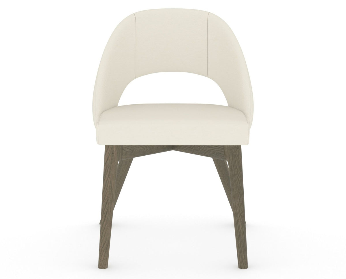 Canadel Downtown Curv Dining Chair in Shadow, YJ Faux Leather, front view
