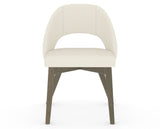 Canadel Downtown Curv Dining Chair in Shadow, YJ Faux Leather, front view