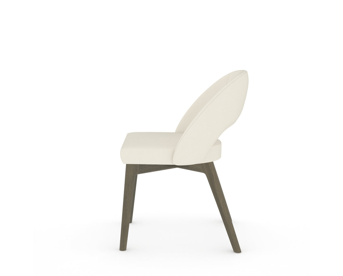 Canadel Downtown Curv Dining Chair in Shadow, YJ Faux Leather, side view