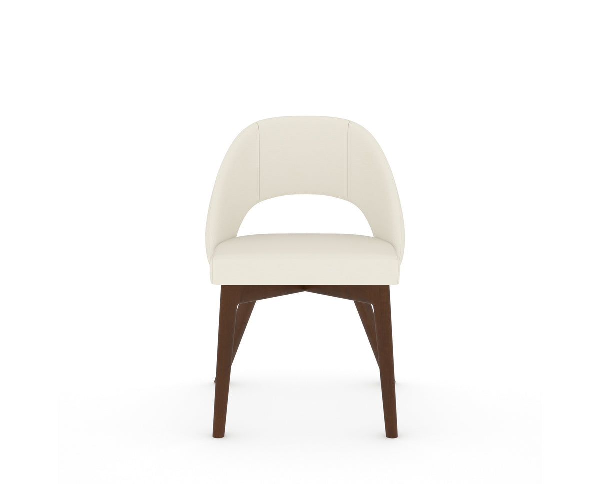Canadel Downtown Curv Dining Chair in Cognac Washed, YJ Faux Leather, front view
