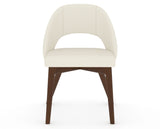 Canadel Downtown Curv Dining Chair in Cognac Washed, YJ Faux Leather, front view