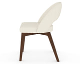 Canadel Downtown Curv Dining Chair in Cognac Washed, YJ Faux Leather, side view