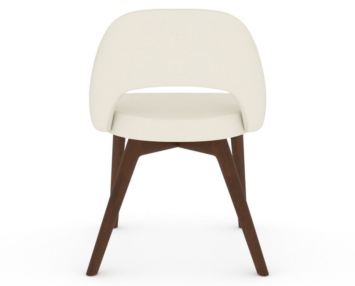 Canadel Downtown Curv Dining Chair in Cognac Washed, YJ Faux Leather, back view