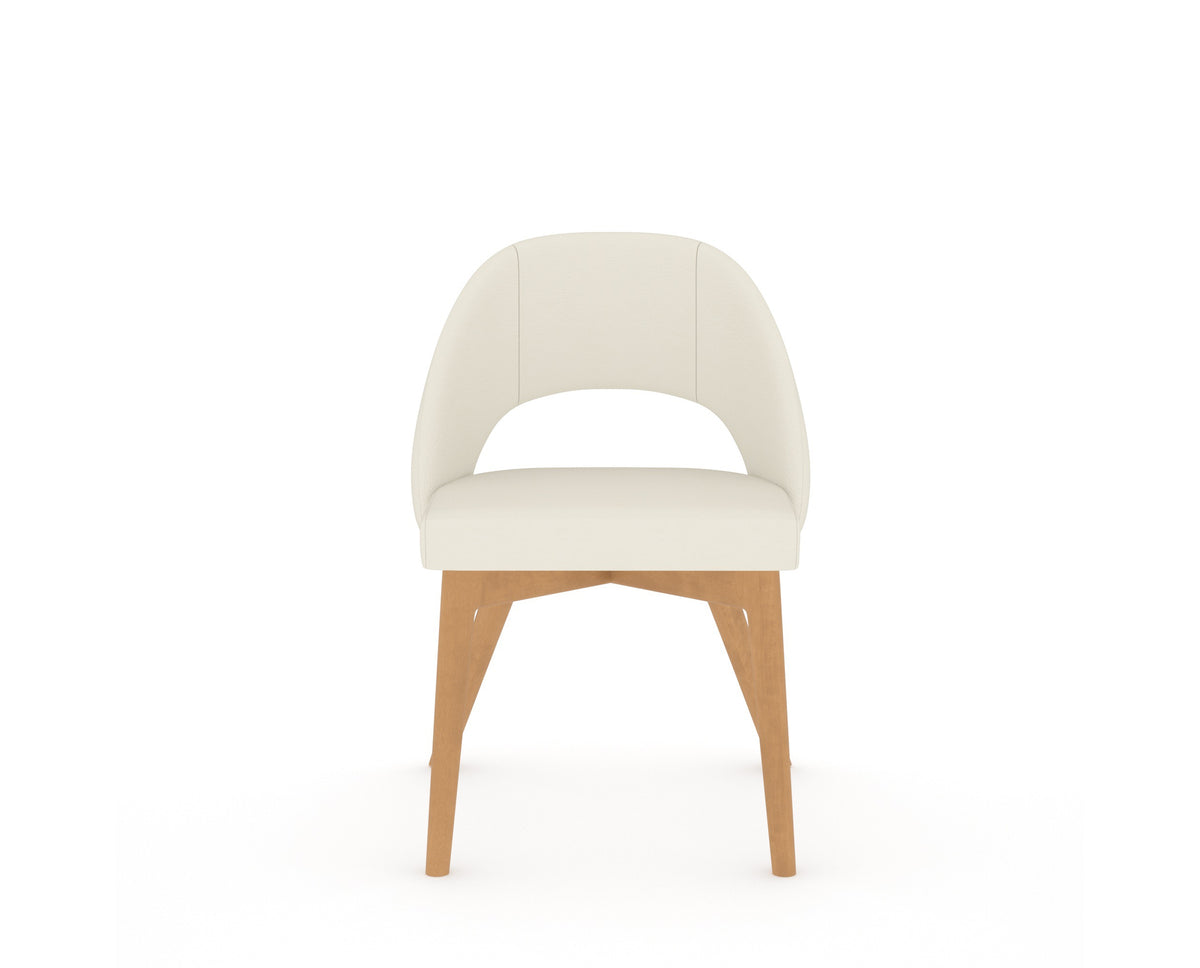 Canadel Downtown Curv Dining Chair in Caramel Washed, YJ Faux Leather, front view